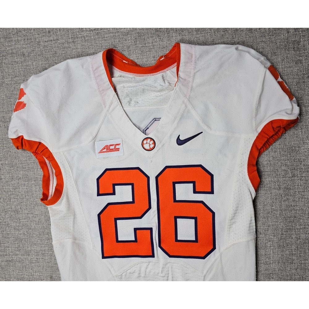 Clemson Tigers Football Jersey Mens 42 L White Game Worn Team Issued Nike #26 - Picture 3 of 8